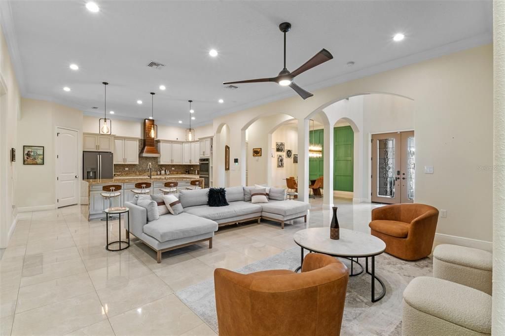 Interior, Kitchen, Living room, Pendant Lights, Recessed Lighting