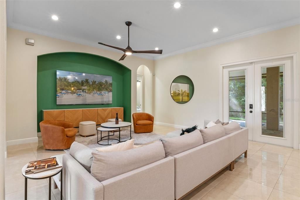 Interior, Living room, Recessed Lighting