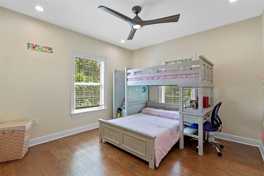 Bedroom, Home Office, Interior, Recessed Lighting, Wood Texture Flooring