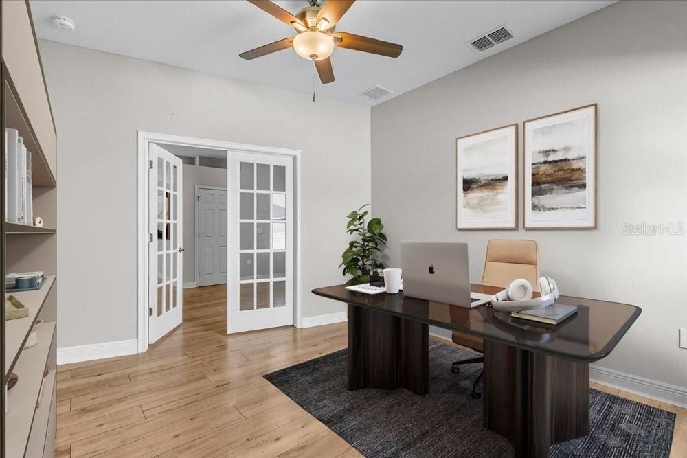 Home Office, Interior, Wood Texture Flooring