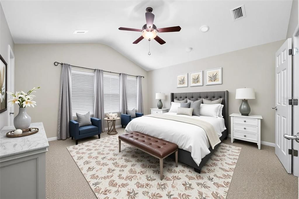Bedroom, Interior, Recessed Lighting