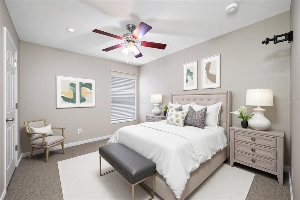 Bedroom, Interior, Recessed Lighting