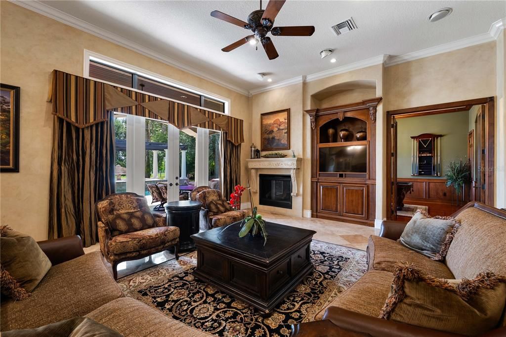 Fireplace, Interior, Living room, Recessed Lighting