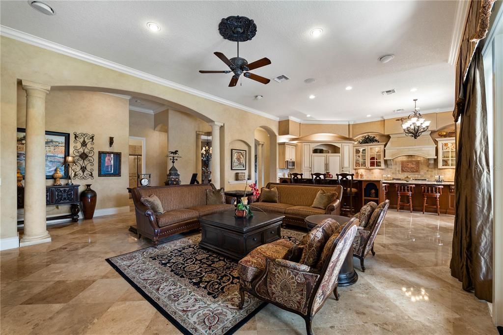 Chandelier, Interior, Kitchen, Living room, Recessed Lighting