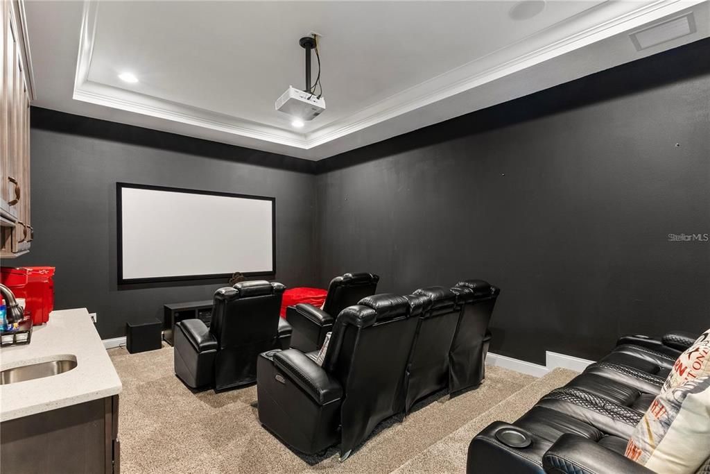 Home Theatre Room, Interior, Projection Screen, Recessed Lighting, Theatre Room