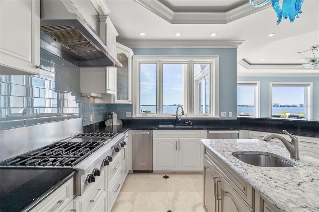 Interior, Kitchen, Recessed Lighting, Stainless Steel Appliances, Water