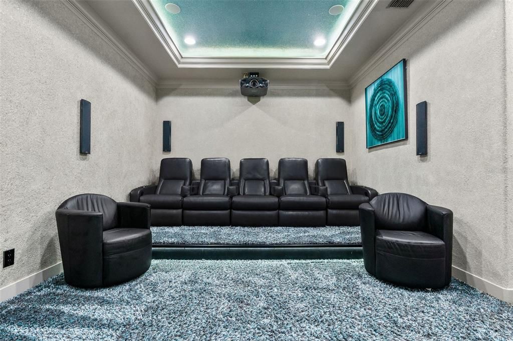 Home Theatre Room, Interior, Recessed Lighting, Theatre Room