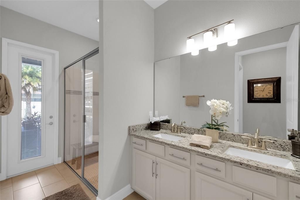 Bathroom, Dual Sink Vanities, Glass Shower, Interior