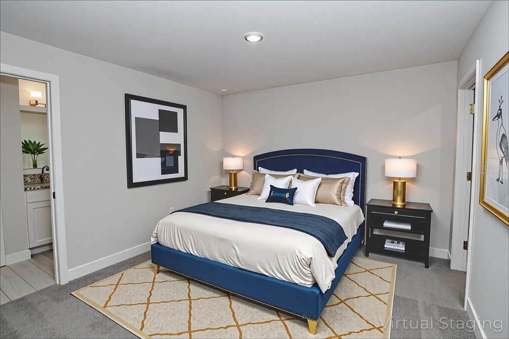 Bedroom, Interior, Recessed Lighting