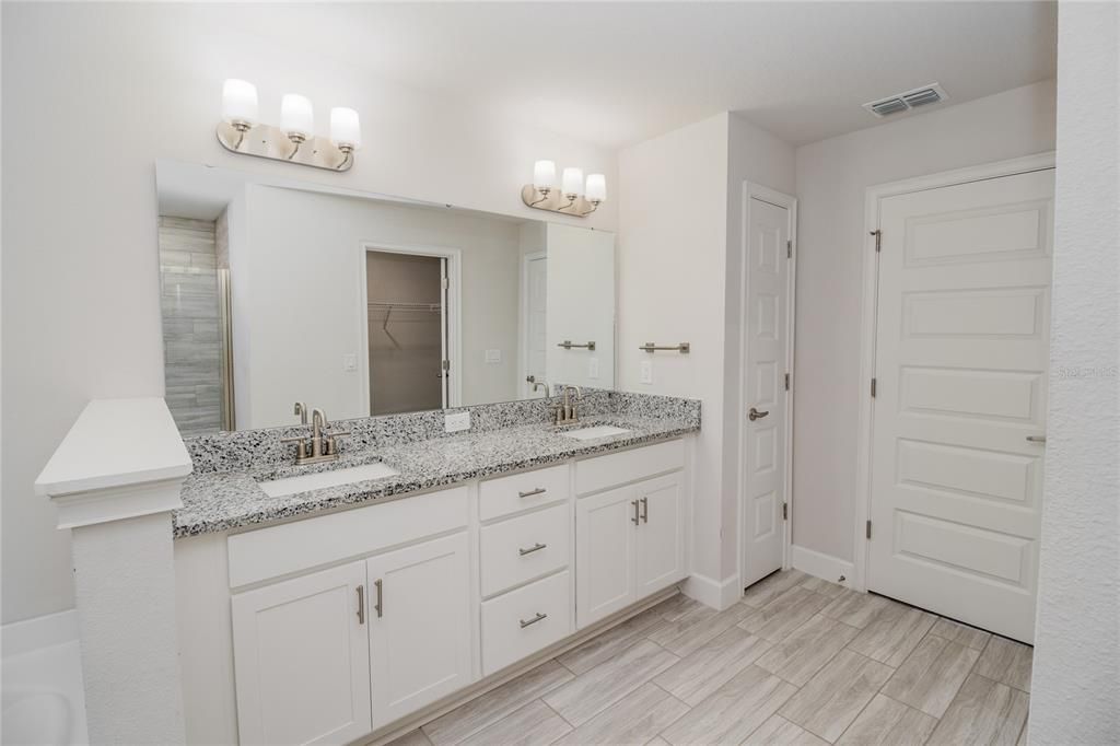 Bathroom, Dual Sink Vanities, Interior, Wood Texture Flooring
