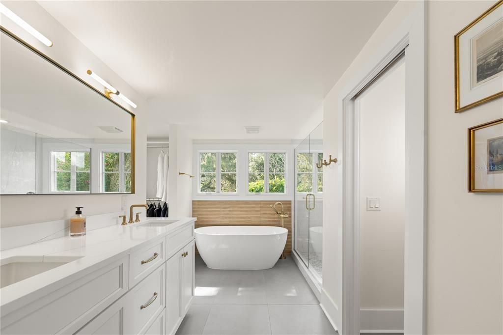 Bathroom, Dual Sink Vanities, Free Standing Baths, Interior