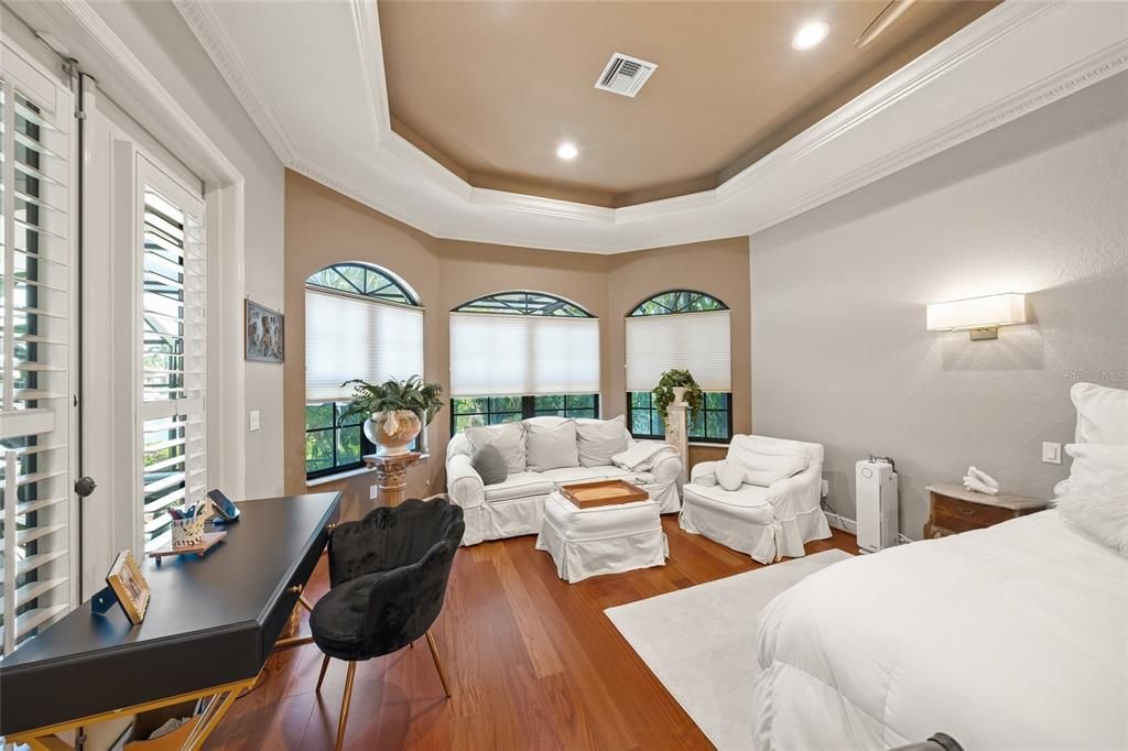 Bedroom, Home Office, Interior, Recessed Lighting, Wood Texture Flooring