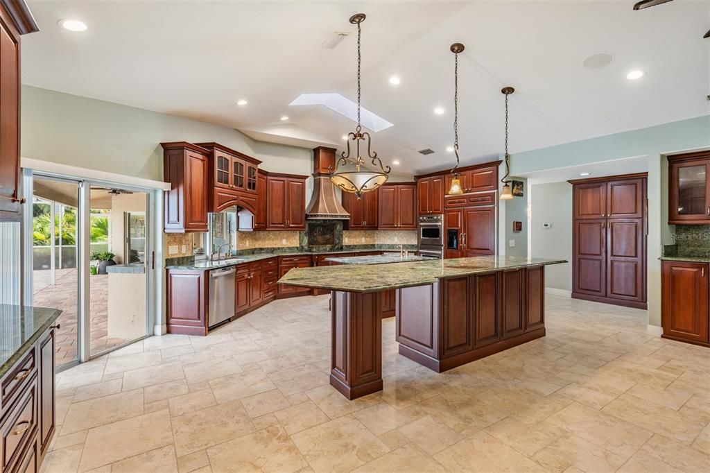 Chandelier, Interior, Kitchen, Pendant Lights, Recessed Lighting, Stainless Steel Appliances