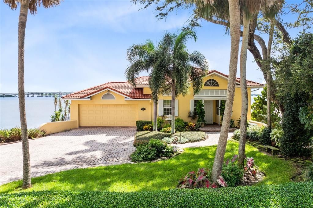 Attached, Backyard, Exterior, Facade, Water, Mediterranean