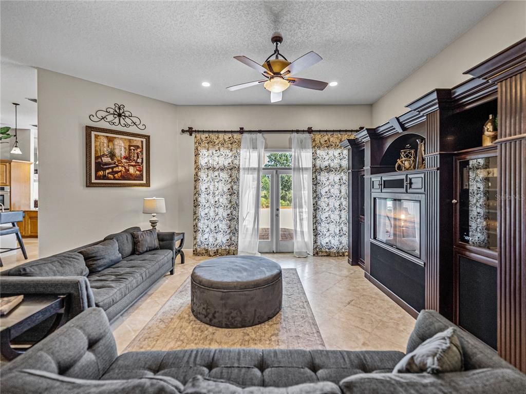 Fireplace, Interior, Living room, Recessed Lighting