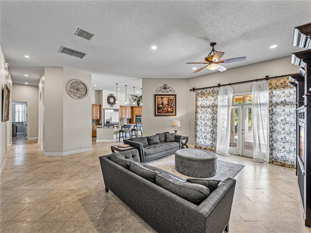 Interior, Kitchen, Living room, Recessed Lighting