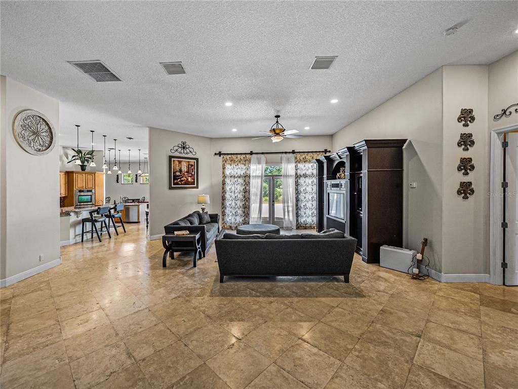 Dining room, Interior, Kitchen, Living room, Pendant Lights, Piano, Recessed Lighting