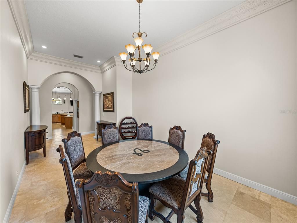 Chandelier, Dining room, Interior, Recessed Lighting