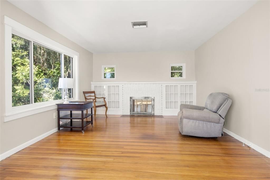 Fireplace, Interior, Wood Texture Flooring