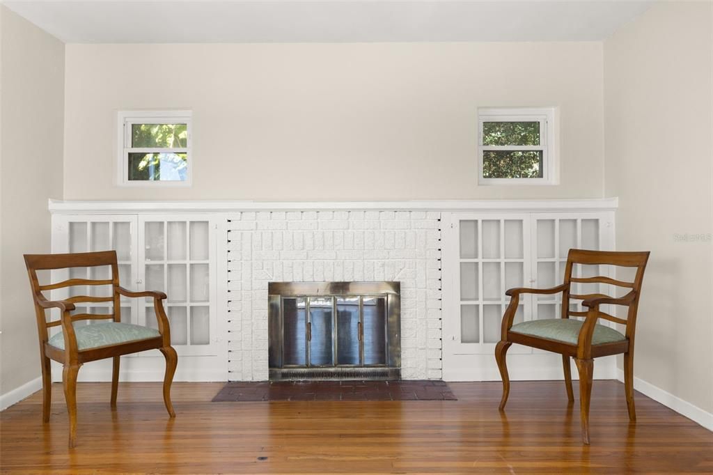 Fireplace, Interior, Wood Texture Flooring