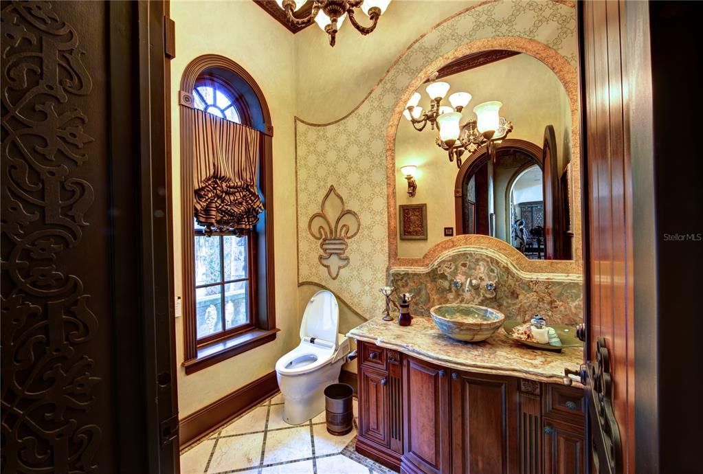 Bathroom, Chandelier, Interior