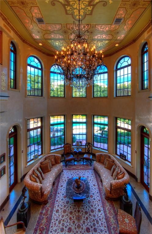 Chandelier, Interior, Living room, Recessed Lighting