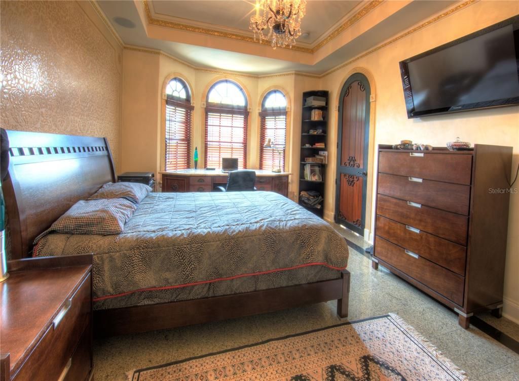 Bedroom, Chandelier, Interior