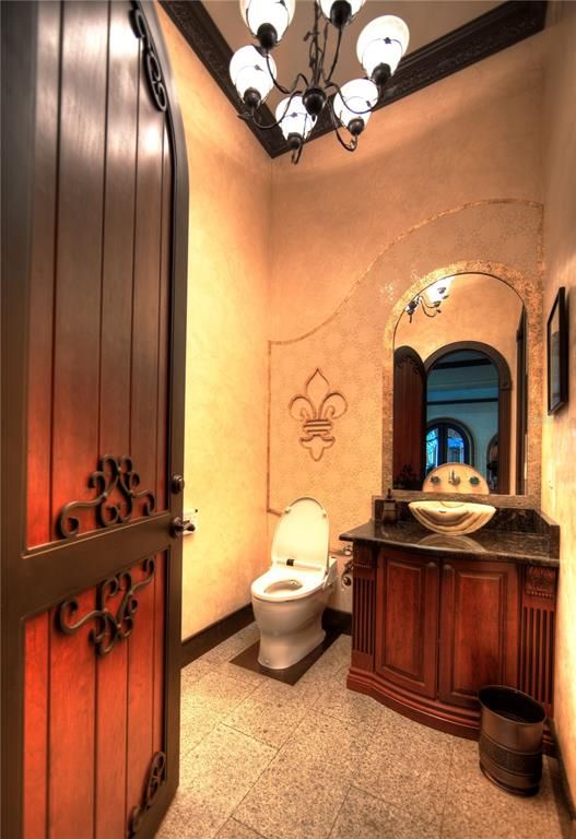 Bathroom, Chandelier, Interior