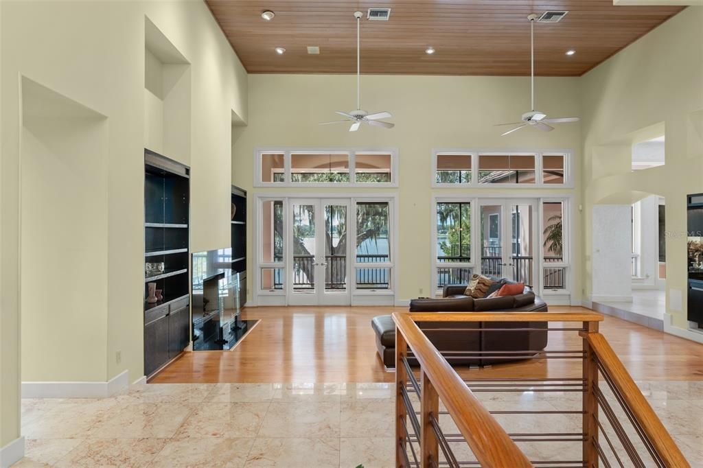 Interior, Living room, Recessed Lighting, Wooden Ceilings