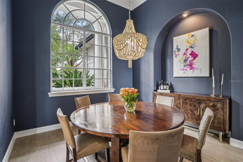 Chandelier, Dining room, Interior, Wood Texture Flooring