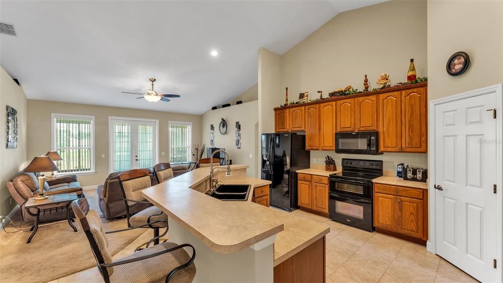 Interior, Kitchen, Living room, Recessed Lighting