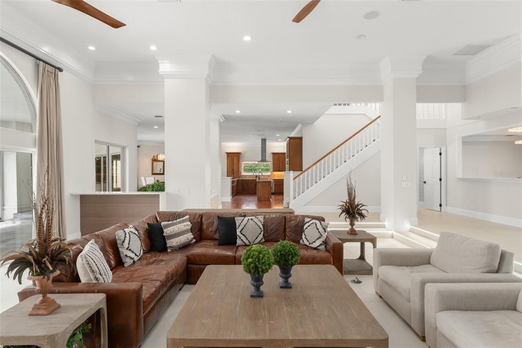 Interior, Living room, Recessed Lighting