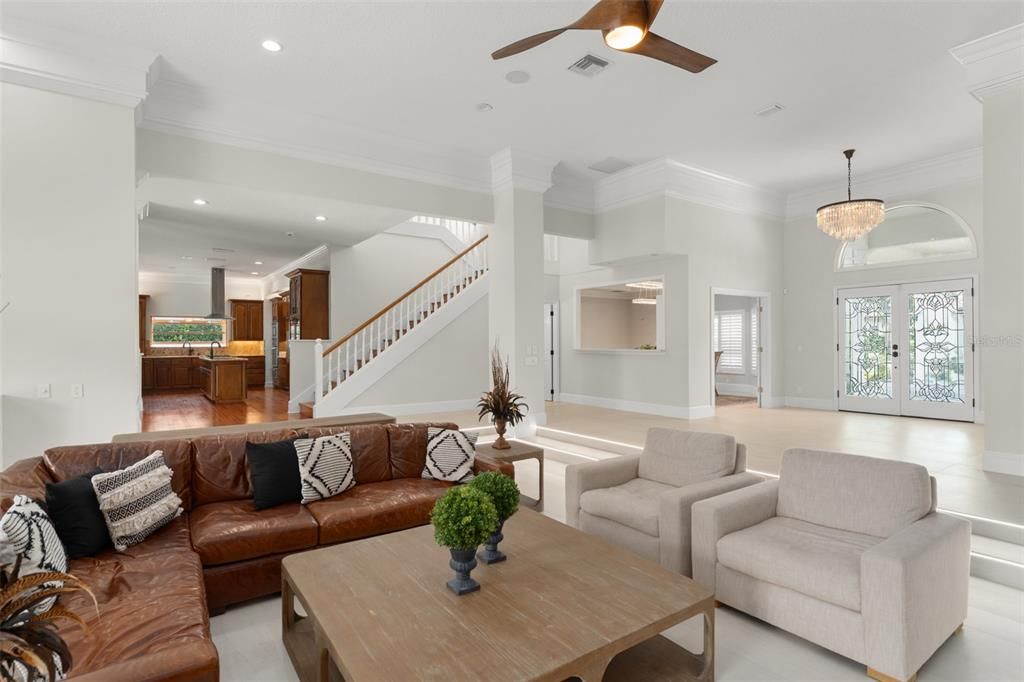 Chandelier, Interior, Living room, Pendant Lights, Recessed Lighting