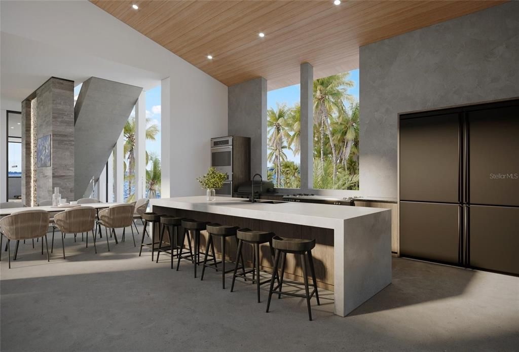 Interior, Kitchen, Recessed Lighting, Wooden Ceilings