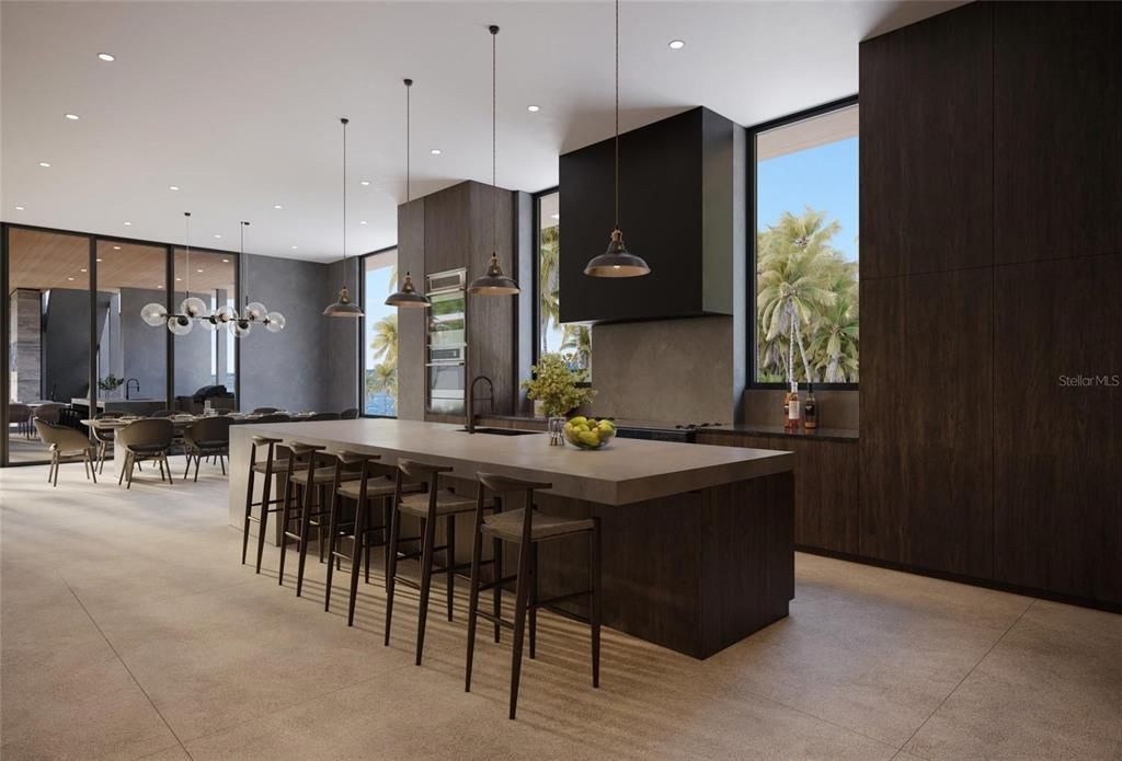 Dining room, Interior, Kitchen, Pendant Lights, Recessed Lighting