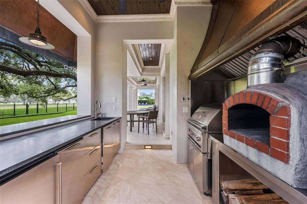 Dining room, Interior, Pendant Lights, Stainless Steel Appliances, Wooden Ceilings