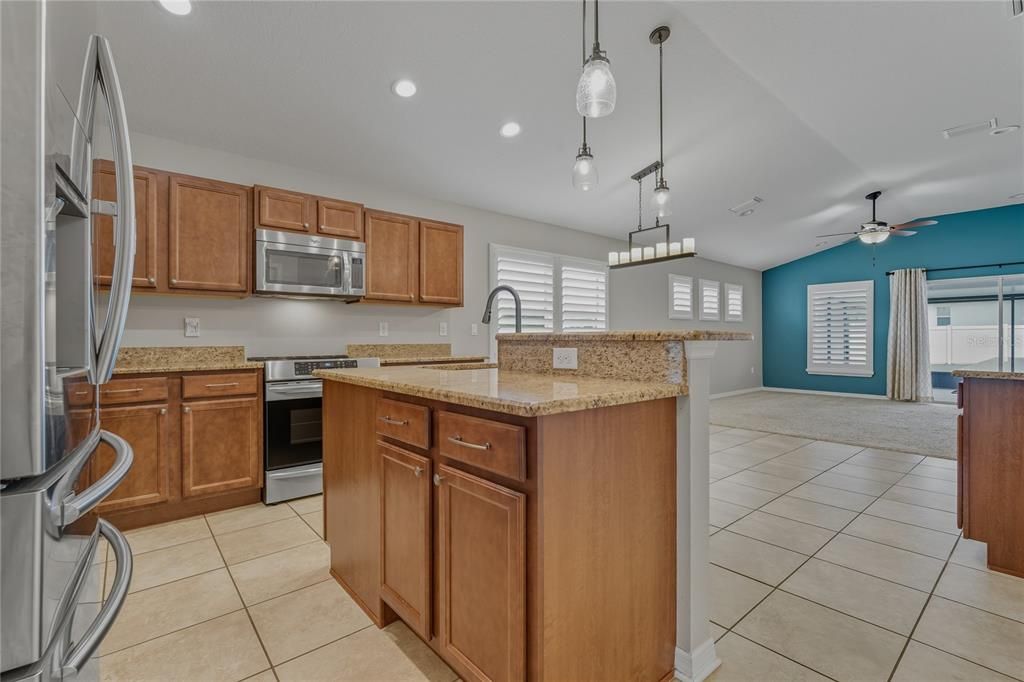 Interior, Kitchen, Pendant Lights, Recessed Lighting, Stainless Steel Appliances
