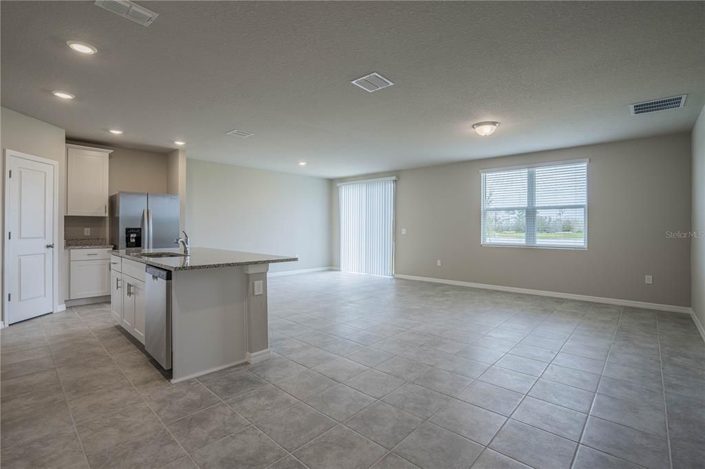 Empty room, Interior, Kitchen, Recessed Lighting, Stainless Steel Appliances