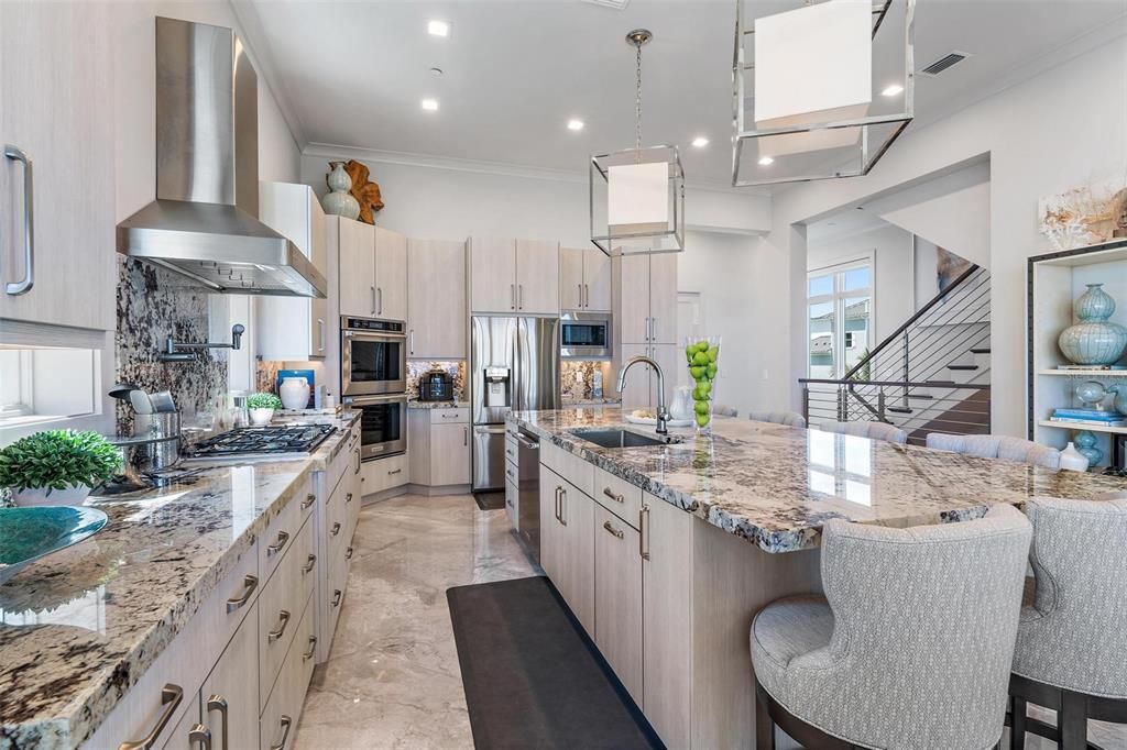 Interior, Kitchen, Pendant Lights, Recessed Lighting, Stainless Steel Appliances