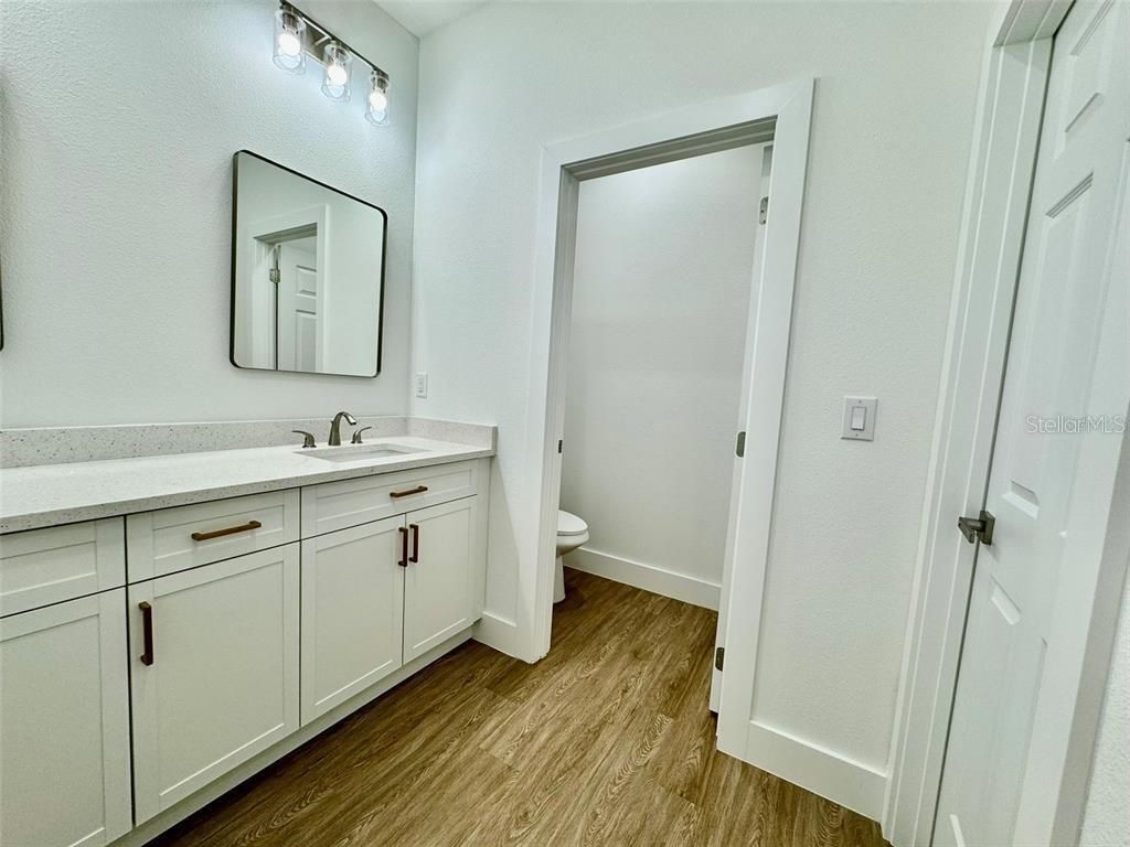 Bathroom, Dual Sink Vanities, Interior, Wood Texture Flooring