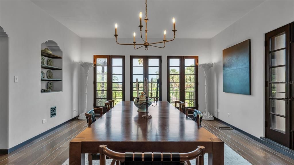 Chandelier, Dining room, Interior, Wood Texture Flooring