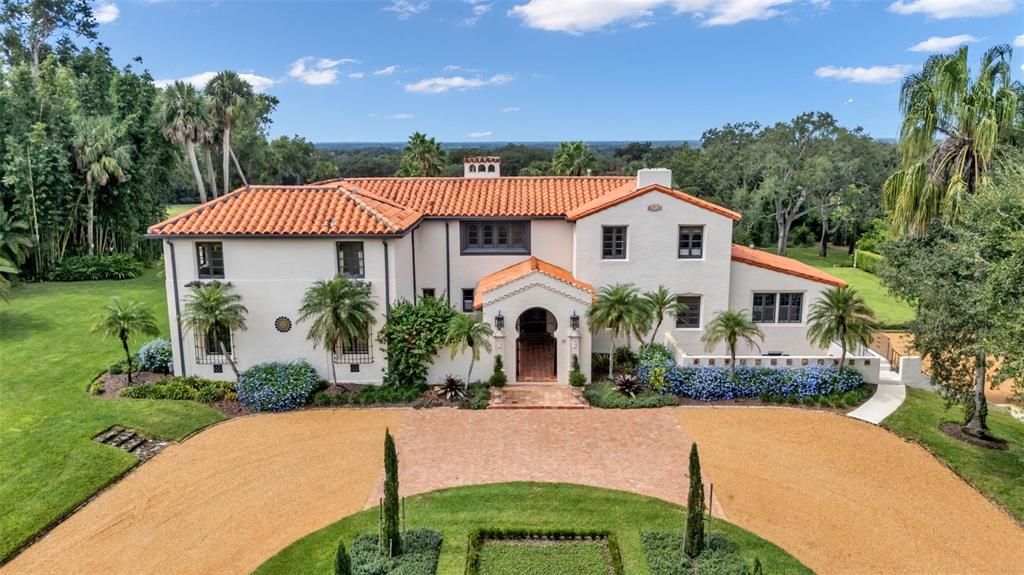 Backyard, Exterior, Facade, Spanish Mediterranean