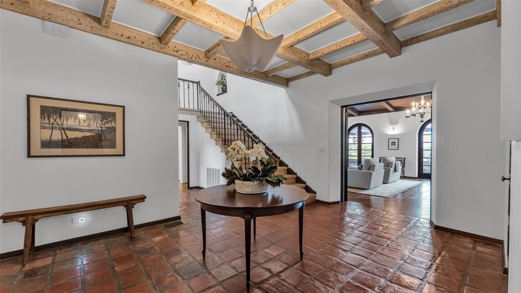 Chandelier, Interior, Pendant Lights, Wooden Beams