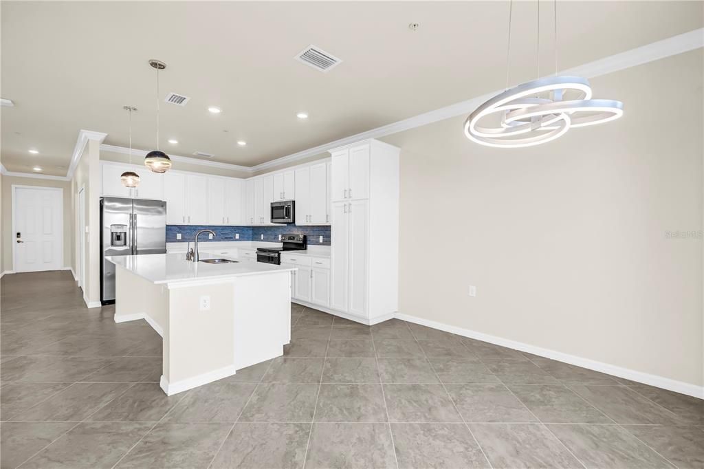 Interior, Kitchen, Pendant Lights, Recessed Lighting, Stainless Steel Appliances