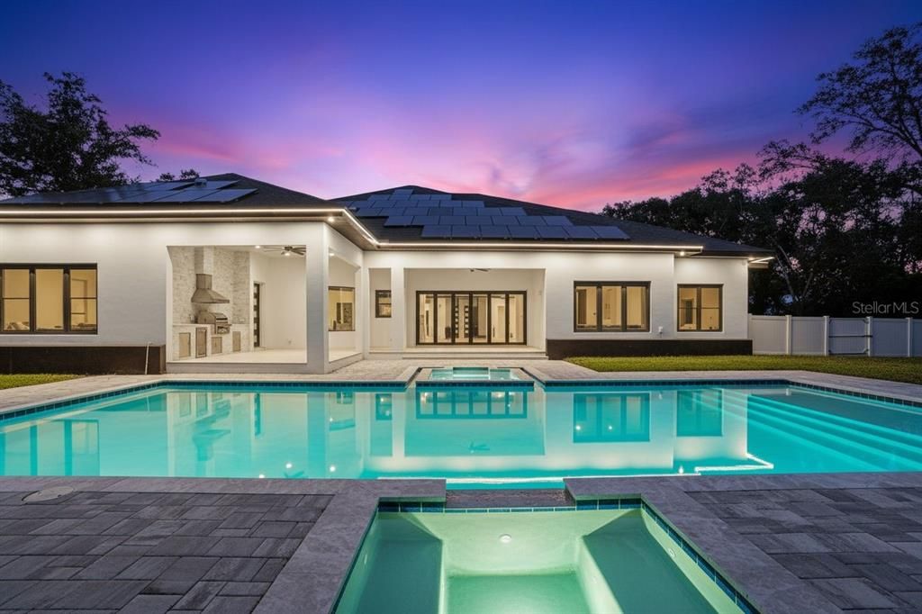 Exterior, Pool, Solar Panels