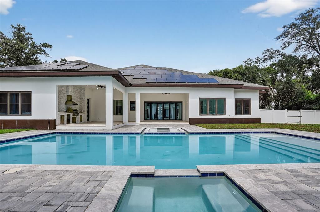 Exterior, Pool, Solar Panels