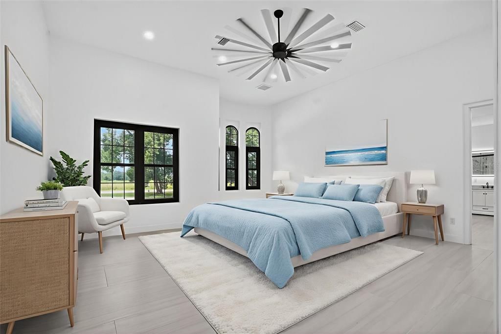 Bedroom, Interior, Pendant Lights, Recessed Lighting