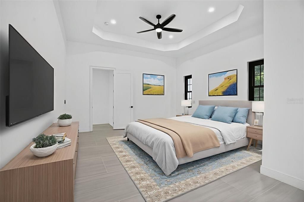 Bedroom, Interior, Recessed Lighting