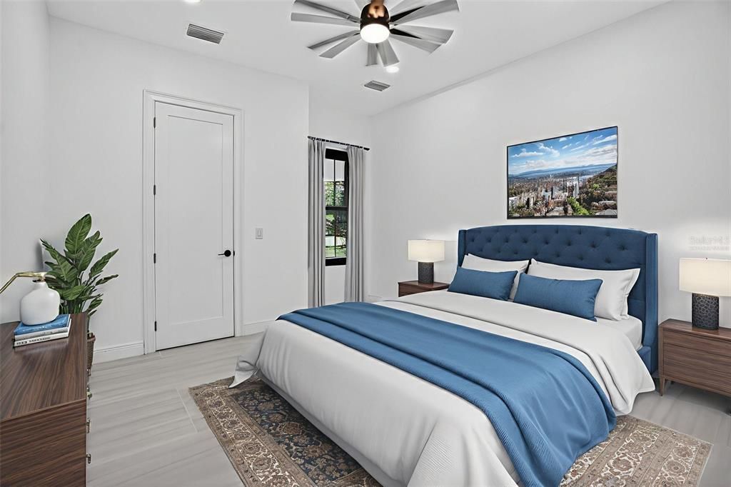 Bedroom, Interior, Wood Texture Flooring