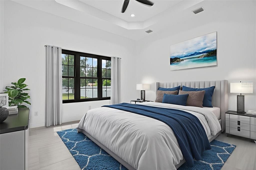 Bedroom, Interior, Recessed Lighting